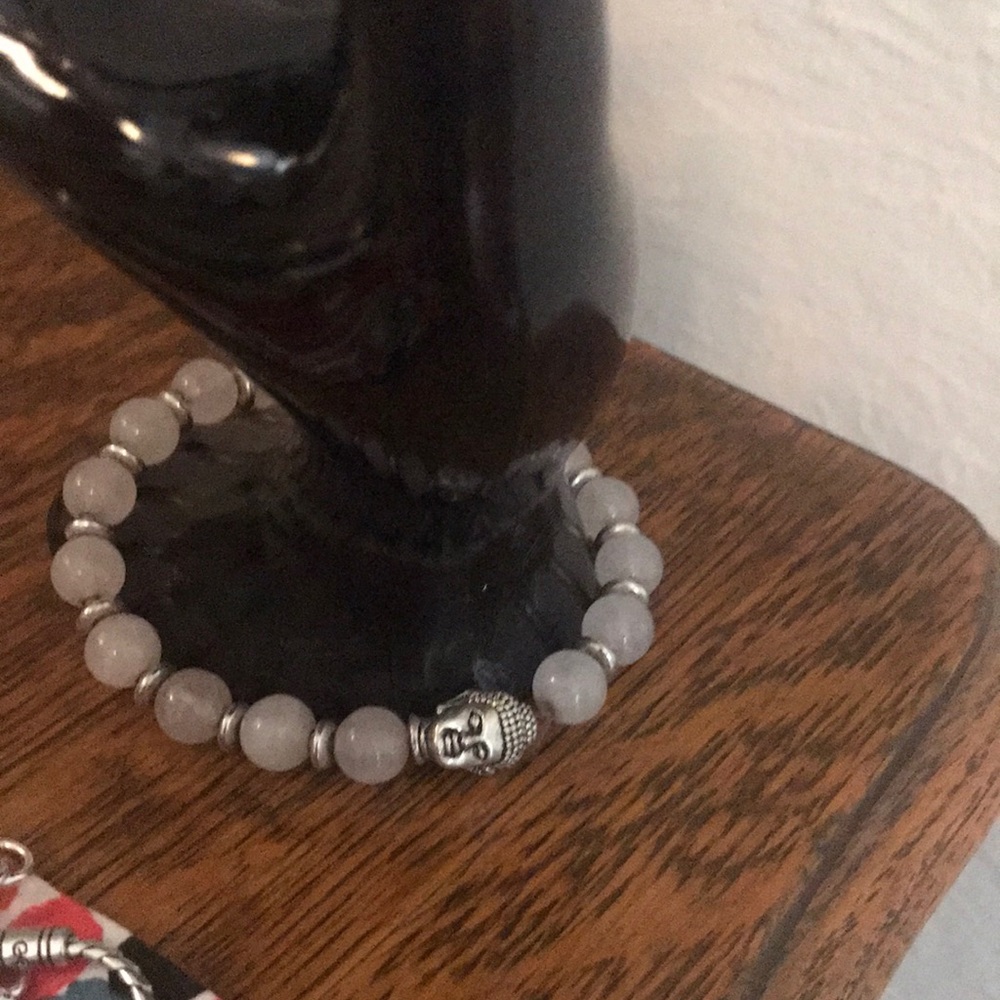 Cute Rose quartz bracelet with Buddha